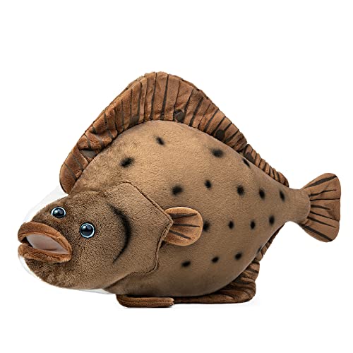 lilizzhoumax Flunder Fisch plüschtier 40cm/16Zoll Simuliertes Tier Kawaii Realistische Plüschfigur Plüsch Spielzeug Geschenk für Kinder Mädchen und Jungen von lilizzhoumax