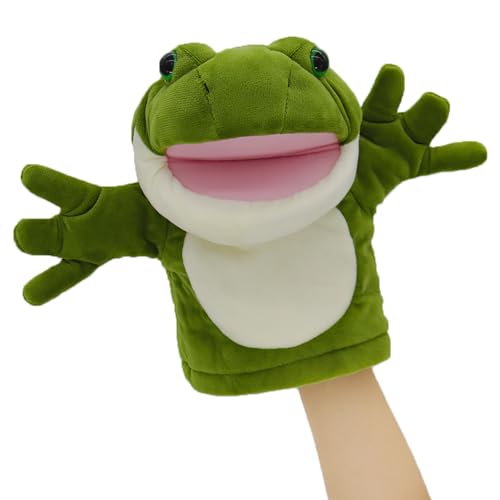 lilizzhoumax Frosch Handpuppe Kuscheltier Tier Kawaii Niedliches Rollenspiel interaktives Früherziehungsspielzeug für Kinder Geschenk für Kinder perfekt für Puppentheater von lilizzhoumax