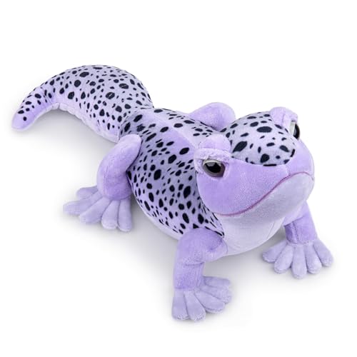 lilizzhoumax Gecko Plüschtier 15.7” Simuliertes Tier Kawaii Gecko Kuscheltier Realistische Gecko Plüsch Reptil Spielzeug für Wilde Tiere Geschenk für Kinder Stofftier Geburtstagsgeschenk Lila von lilizzhoumax