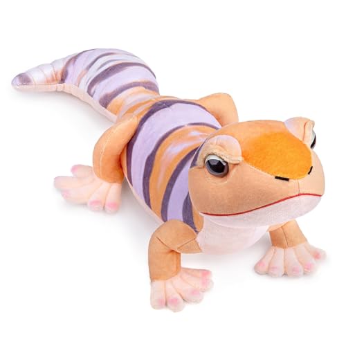 lilizzhoumax Gecko Plüschtier 15.7” Simuliertes Tier Kawaii Gecko Kuscheltier Realistische Gecko Plüsch Reptil Spielzeug für Wilde Tiere Geschenk für Kinder Stofftier Geburtstagsgeschenk Orange von lilizzhoumax