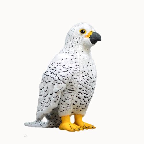 lilizzhoumax Gerfalke plüschtier 25cm/9.8” Simuliertes Tier Kawaii Gerfalke Plüsch, Realistische Vogel-Plüsch Spielzeug für Wilde Tiere, Geschenk für Freunde und Kinder pelziges Stofftier Weiß von lilizzhoumax