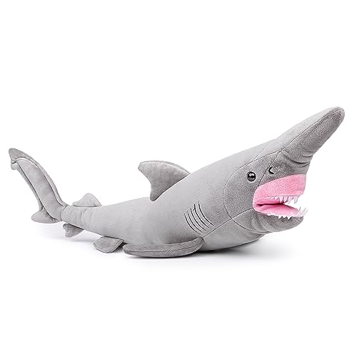 lilizzhoumax Hai plüschtier 59cm/23”, simuliertes Tier Hai plüschtier, Kawaii Hai plüschtier, Meeresbewohner Haie Modell realistische Hai plüschtier Spielzeug Figur Wilde Tiere, Geschenk für Kinder von lilizzhoumax