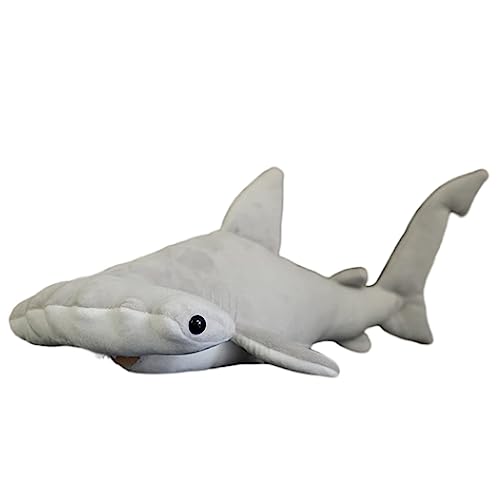 lilizzhoumax Hammerhai Plüschtier 50cm/19”, Simuliertes Tier Hammerhai plüschtier, Kawaii Hai Meeresbewohner Haie Modell realistische Spielzeug Figur Wilde Tiere, Geschenk für Freunde und Kinder von lilizzhoumax