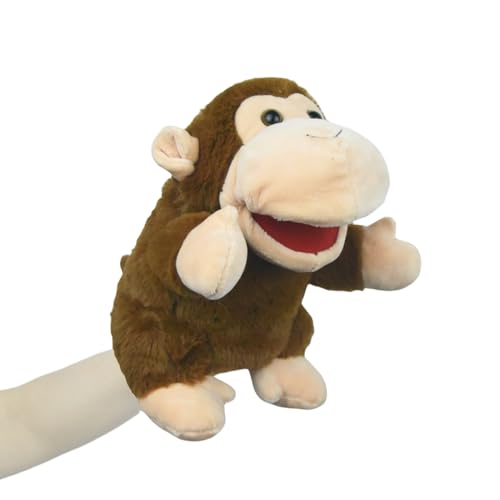 lilizzhoumax Handpuppe AFFE Kuscheltier Simuliertes Tier AFFE Handpuppe aus Plüsch Kawaii Niedliches Rollenspiel interaktives Früherziehungsspielzeug für Kinder Geschenk für Kinder Zoo Tiere von lilizzhoumax