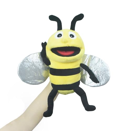 lilizzhoumax Handpuppe Biene Kuscheltier Tier Biene Handpuppe aus Plüsch Kawaii Niedliches Rollenspiel interaktives Früherziehungsspielzeug für Kinder Geschenk Insekt Tiere von lilizzhoumax