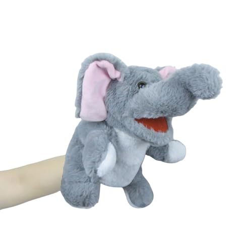 lilizzhoumax Handpuppe Elefant Kuscheltier Simuliertes Tier Elefant Handpuppe aus Plüsch Kawaii Niedliches Rollenspiel interaktives Früherziehungsspielzeug für Kinder Geschenk für Kinder Zoo Tiere von lilizzhoumax