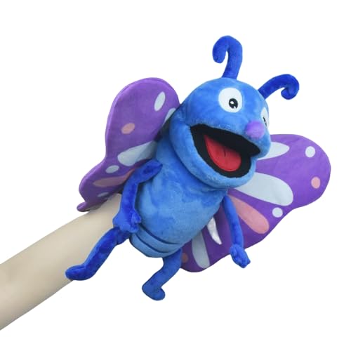 lilizzhoumax Schmetterling Handpuppe Kuscheltier Tier Kawaii Niedliches Rollenspiel interaktives Früherziehungsspielzeug für Kinder Geschenk für Kinder Jungen Mädchen perfekt für Puppentheater von lilizzhoumax