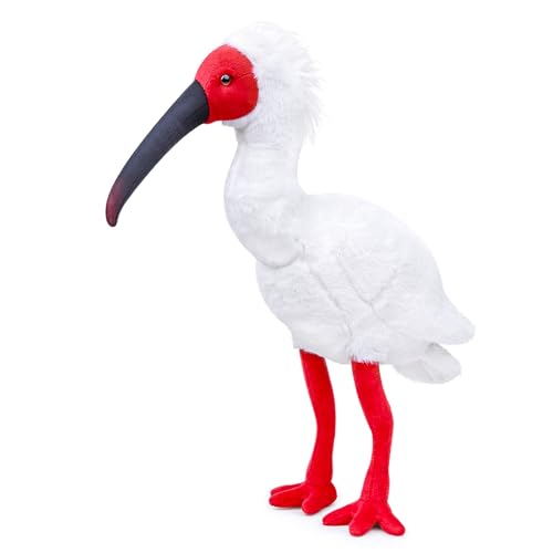 lilizzhoumax Haubenibis plüschtier 27cm/10” Simuliertes Tier Kawaii Haubenibis Plüsch, Realistische Schopfibis Vogel Spielzeug für Wilde Tiere, Geschenk für Freunde und Kinder pelziges Stofftier von lilizzhoumax