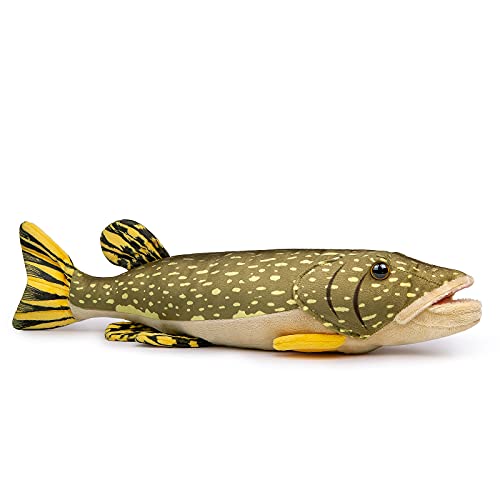 lilizzhoumax Hecht Fisch plüschtier 45cm/18”, Simuliertes Tier Hecht Plüschtier, Kawaii Hecht Fisch, Realistische Hecht Fisch Plüsch Spielzeug für Wilde Tiere, Geschenk für Kinder von lilizzhoumax