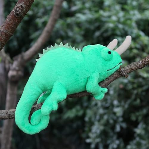 lilizzhoumax Magnet Chamäleon Plüschtier 7.5” Simuliertes Tier Kawaii Chamäleon Kuscheltier Realistische Reptil Spielzeug für Wilde Tiere Geschenk für Kinder Stofftier Geburtstagsgeschenk Grün von lilizzhoumax