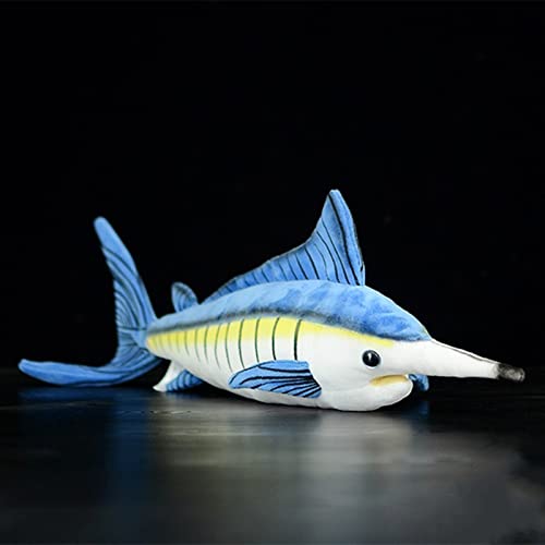 lilizzhoumax Marlin Fisch plüschtier 48cm/19”, Simuliertes Tier Marlin Plüschtier, Kawaii Marlin Fisch, Realistische Marlin Fisch Plüsch Spielzeug für Wilde Tiere, Geschenk für Kinder von lilizzhoumax