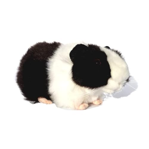 lilizzhoumax Meerschweinchen-Plüsch 18cm Simuliertes Tier Kawaii Meerschweinchen-Plüsch Realistische Spielzeug für Wilde Tiere, Geschenk für Freunde und Kinder pelziges Stofftier Schwarz und Weiß von lilizzhoumax