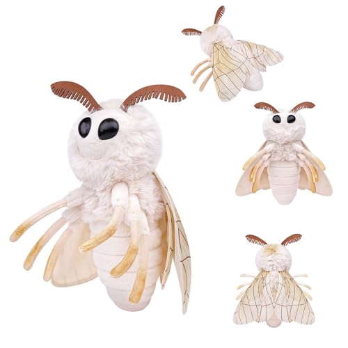 lilizzhoumax Motte Plüschtier 30cm Simuliertes Tier Seidenmotte Moth Plüschtier, Kawaii Motte Plüschtier, Realistische Insekt Motte Spielzeug für Wilde Tiere, Geschenk für Freunde und Kinder von lilizzhoumax