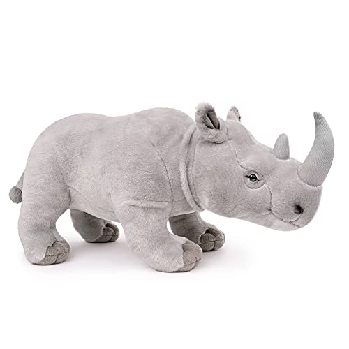 lilizzhoumax Nashorn Rhinozeros plüschtier 42cm/16”, Simuliertes Tier Nashorn Plüschtier, Kawaii Nashorn Kuscheltier Realistische Nashorn Plüsch Spielzeug für Wilde Tiere, Geschenk für Kinder von lilizzhoumax