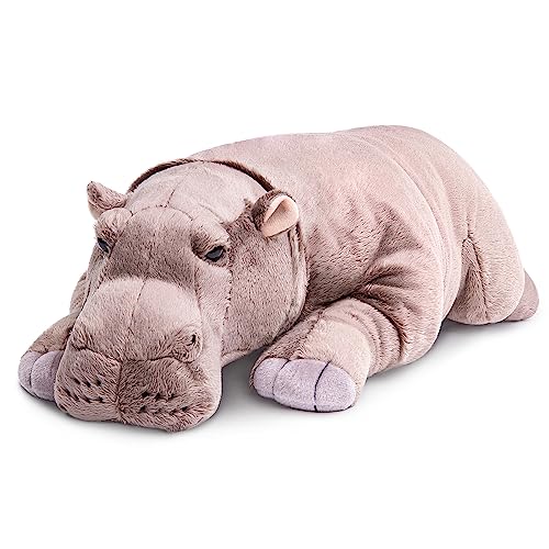 lilizzhoumax Nilpferd plüschtier 46cm/18”, Simuliertes Tier Nilpferd Plüschtier, Kawaii Nilpferd Kuscheltier, Realistische Nilpferd Plüsch Spielzeug für Wilde Tiere, Geschenk für Freunde und Kinder von lilizzhoumax