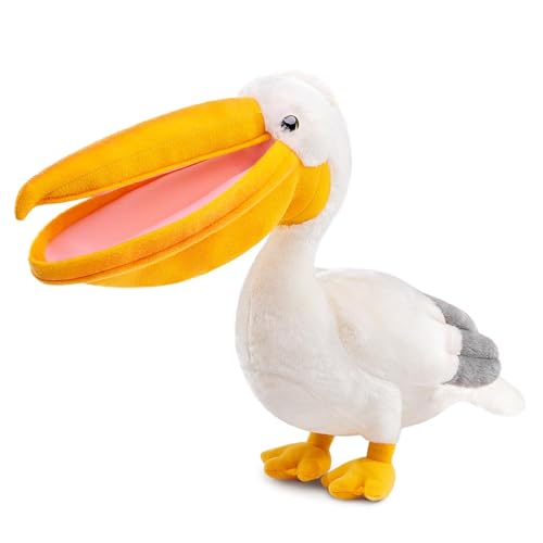 lilizzhoumax Pelikane plüschtier 30cm/11.8”, Simuliertes Tier Kawaii Pelikane Plüsch, Realistische Vogel-Plüsch Spielzeug für Wilde Tiere, Geschenk für Freunde und Kinder pelziges Stofftier von lilizzhoumax