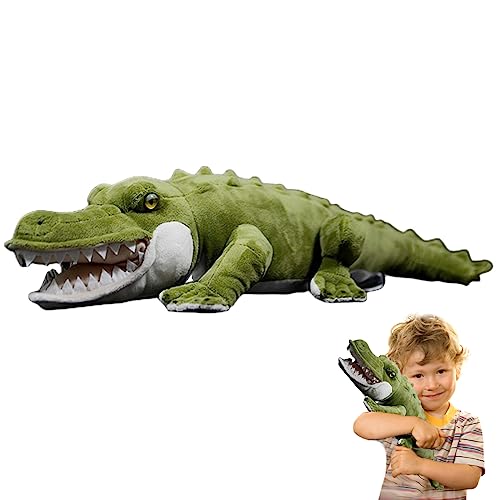 lilizzhoumax Plüsch-Krokodil 48cm/19”, Simuliertes Tier Krokodil Plüschtier, Kawaii Krokodil Kuscheltier, Realistische Krokodil Plüsch Spielzeug für Wilde Tiere, Geschenk für Freunde und Kinder von lilizzhoumax