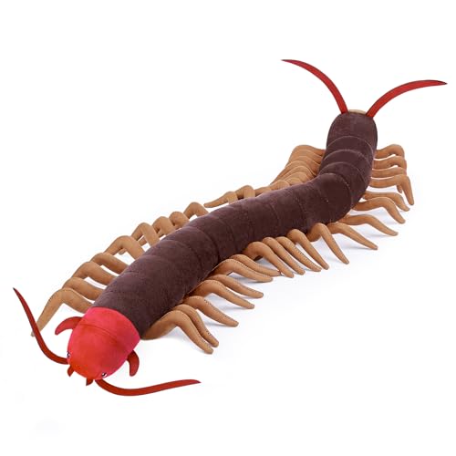 lilizzhoumax Plüschtier Tausendfüßler 60cm/23zoll Simuliertes Tier Plüschtier Hundertfüßer Realistische Insekt-Plüsch Arthropoden Spielzeug für Wilde Tiere, Geschenk für Kinder pelziges Stofftier von lilizzhoumax