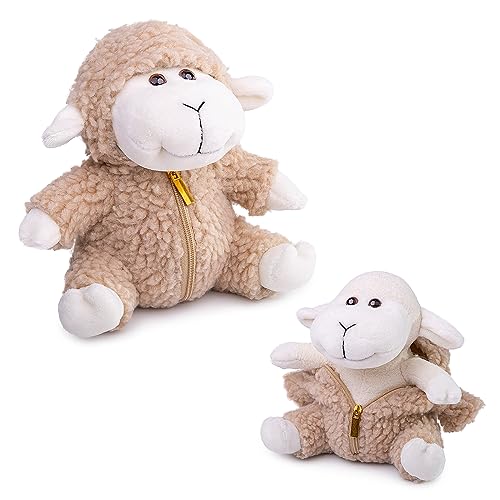 lilizzhoumax Schaf Plüschtier 16cm/6”, Simuliertes Tier Schaf Plüschtier, Kawaii Schaf Kuscheltier, Realistische Schaf Plüsch Spielzeug für Wilde Tiere, Geschenk für Freunde und Kinder von lilizzhoumax