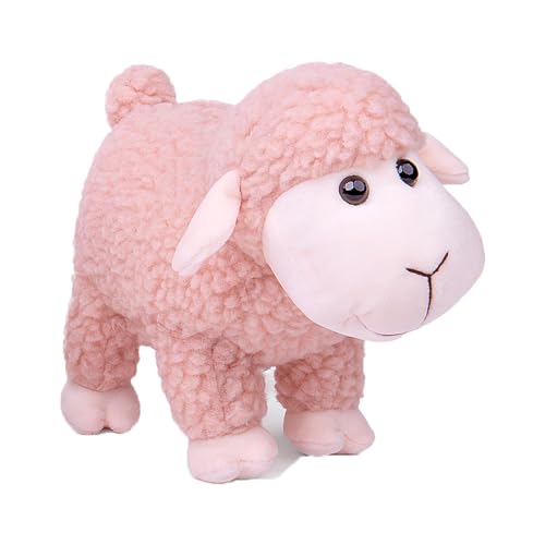 lilizzhoumax Schaf Plüschtier 18cm/7”, Stand Simuliertes Tier Kawaii Schaf Kuscheltier, Realistische Schaf Plüsch Spielzeug für Wilde Tiere, Geschenk für Freunde und Kinder pelziges Stofftier Schaf von lilizzhoumax