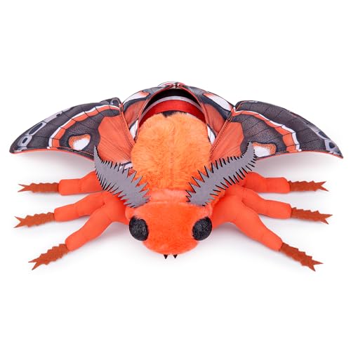 lilizzhoumax Simulation Cecropia-Motte Plüschtier 14,96 Zoll Weiches realistisches Cecropia-Motte Stofftier für Kinder Insektenliebhaber Jungen und Mädchen Geschenke Heimdekoration orange von lilizzhoumax