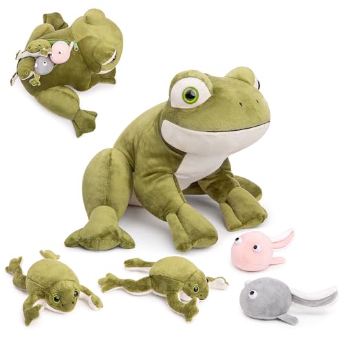 lilizzhoumax Simulation Frosch-Plüschtier 4pcs superweicher und süßer Frosch Stofftier Spielzeug lustiges Kindergeschenk für Kinder Geburtstagsgeschenk Heimdekoration 11Zoll von lilizzhoumax