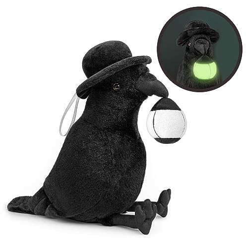 lilizzhoumax Fluoreszenz Krähe Kuscheltier 16cm/6Zoll Tier Rabe Plüschtier Kawaii Vogel Spielzeug Wilde Tiere Geschenk für Jungen Mädchen Kinder Schwarz von lilizzhoumax