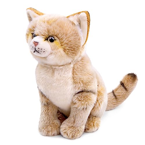 lilizzhoumax Tabby Katze plüschtier 35cm/14”, Simuliertes Tier Katze Plüschtier, Kawaii Katze Kuscheltier Stofftiere Realistische Katze Spielzeug für Wilde Tiere, Geschenk für Freunde und Kinder von lilizzhoumax