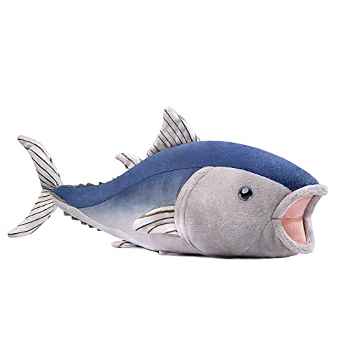 lilizzhoumax Thunfisch plüschtier Blau 40cm/16”, Simuliertes Tier Thunfisch Plüschtier, Kawaii Fisch plüschtier, Realistische Thunfisch Plüsch Spielzeug für Wilde Tiere, Geschenk für Kinder von lilizzhoumax