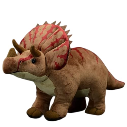 lilizzhoumax Triceratops Plüschtier 38cm/15Zoll Simuliertes Kawaii Kuscheltier Realistische Dinosaurier Spielzeug Wilde Tiere Ostern tolle Geschenkidee für Kinder Jungen Mädchen von lilizzhoumax