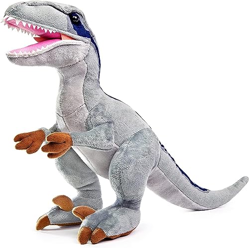 lilizzhoumax Velociraptor Plüschtier 43cm/17Zoll Simuliertes Kawaii Kuscheltier Realistische Dinosaurier Spielzeug Wilde Tiere Ostern tolle Geschenkidee für Kinder Jungen Mädchen von lilizzhoumax