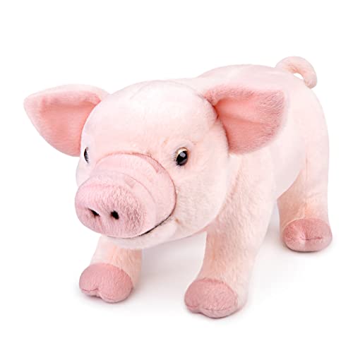 lilizzhoumax rosa Plüschtier Schwein 35cm/14”, Simuliertes Tier Kawaii Plüschtier Schwein, Realistische Plüschtier Schwein Spielzeug für wilde Tiere, Geschenk für Freunde und Kinder pelziges Stofftier von lilizzhoumax