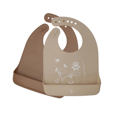 lille VILDE Silikonlätzchen Garden Set 2 Stück, rotbraun/beige von lille VILDE