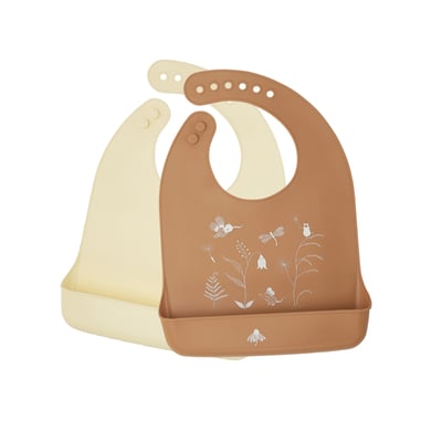 lille VILDE Silikonlätzchen Meadow Set 2 Stück, beige/terracotta von lille VILDE