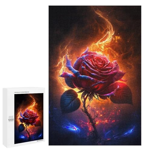 1000 teiliges Cosmic Rose Puzzle für Erwachsene runde Holzpuzzles für die ganze Familie (75 x 50 cm) von linghhiming