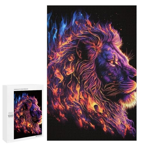 1000 teiliges Puzzle „Art Lions“ für Erwachsene rundes Holzpuzzle anspruchsvolles Spiel (75 x 50 cm) von linghhiming