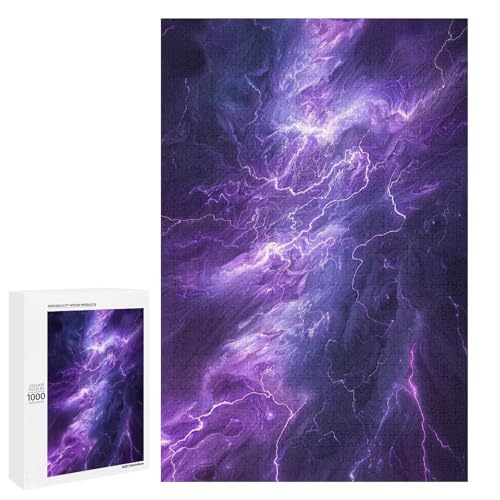 1000 teiliges Puzzle „Color Lightning“ für Erwachsene und Kinder runde Holzpuzzles pädagogisches Spielzeug zum Stressabbau (75 x 50 cm) von linghhiming