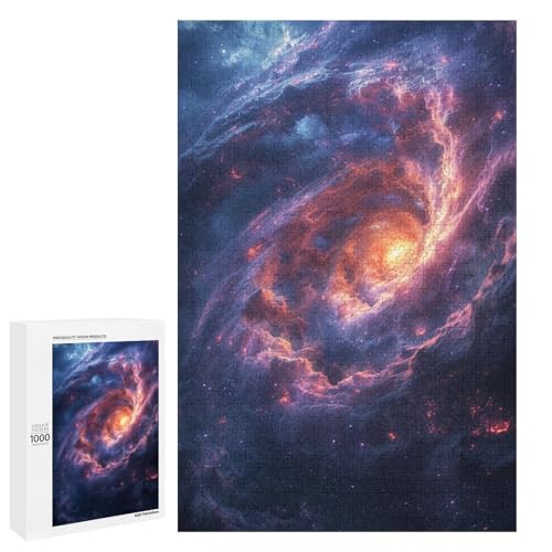 1000 teiliges Puzzle „Kosmisches Schwarzes Loch“ für Erwachsene und Kinder runde Holzpuzzles pädagogisches Spielzeug zum Stressabbau (75 x 50 cm) von linghhiming