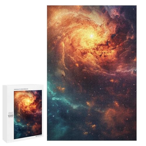 1000 teiliges Puzzle „Kosmisches Schwarzes Loch“ für Erwachsene und Kinder runde Holzpuzzles pädagogisches Spielzeug zum Stressabbau (75 x 50 cm) von linghhiming