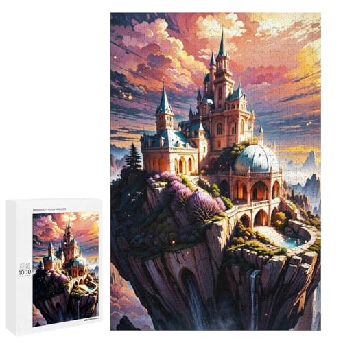 1000 teiliges Puzzle für Erwachsene Schloss Planet Weltraum rundes Holzpuzzle für Erwachsene und Kinder Stressabbau Tool (75 x 50 cm) von linghhiming