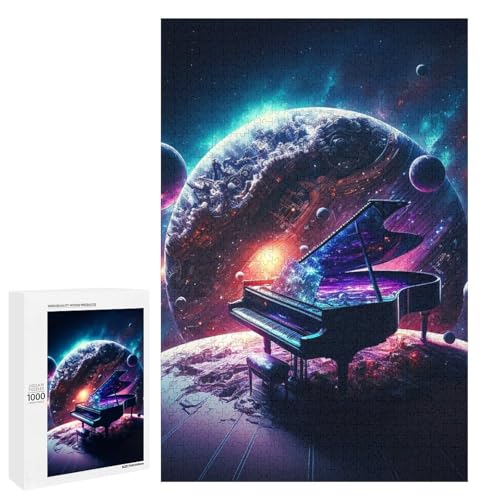 1000 teiliges kosmisches Klavier Puzzle für Kinder runde Holzpuzzles Heimkunst Dekoration (75 x 50 cm) von linghhiming