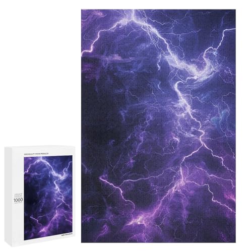 Puzzle für Erwachsene „Color Lightning“ 1000 Teile runde Holzpuzzles für Erwachsene und Kinder ab 12 Jahren (75 x 50 cm) von linghhiming