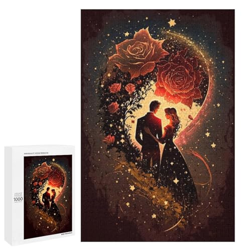 Puzzle für Erwachsene 1000 Teile Cosmic Rose Family Holz rund Lernspiel Herausforderungsspielzeug (75 x 50 cm) von linghhiming