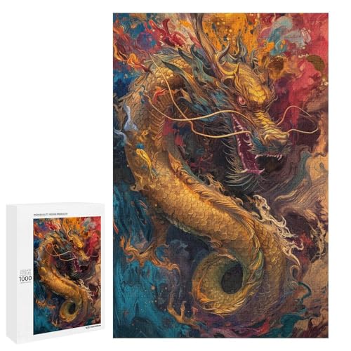 Puzzle für Erwachsene 1000 Teile psychedelische Landschaft Holz rundes Puzzle Lernspiel Herausforderungsspielzeug (75 x 50 cm) von linghhiming