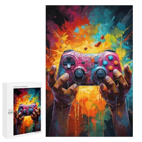 Puzzle für Erwachsene Art Game Controller 1000 teiliges Holz Rundpuzzle für Kinder ab 12 Jahren Lernspielzeug (75 x 50 cm) von linghhiming