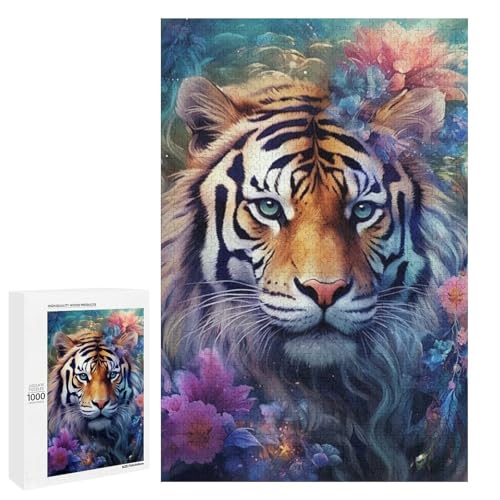 Puzzle für Erwachsene Cosmic Lion 1000 teiliges Holz Rundpuzzle für Kinder ab 12 Jahren Lernspielzeug (75 x 50 cm) von linghhiming