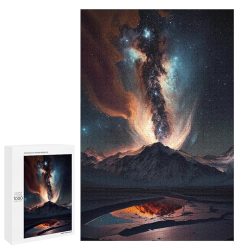 Puzzle für Erwachsene Cosmic Star Mountain 1000 teiliges Holz Rundpuzzle für Kinder ab 12 Jahren Lernspielzeug (75 x 50 cm) von linghhiming