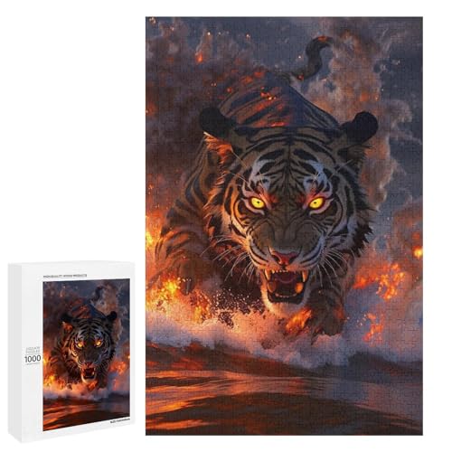 Puzzle für Erwachsene Seetiger 1000 teiliges Holzpuzzle für Erwachsene und Kinder ab 12 Jahren (75 x 50 cm) von linghhiming