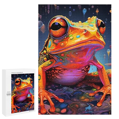 Puzzle für Erwachsene Tierfrosch 1000 teiliges Holzpuzzle für Erwachsene und Kinder ab 12 Jahren (75 x 50 cm) von linghhiming