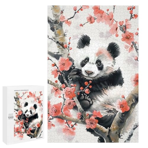 Puzzle für Erwachsene Tierpanda 1000 teiliges Holzpuzzle für Erwachsene und Kinder ab 12 Jahren (75 x 50 cm) von linghhiming